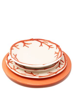 fruit plate with red coral L'Oasi ceramiche | PIATTOFRUTTACORALLOROSSO